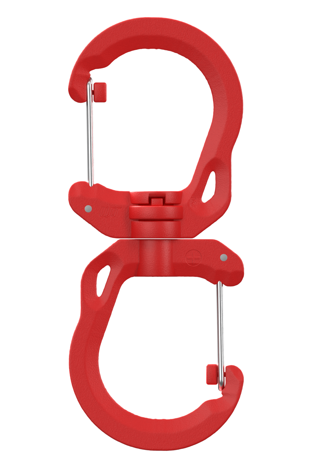 Obsidian matte acetal double-swivel carabiner, front view